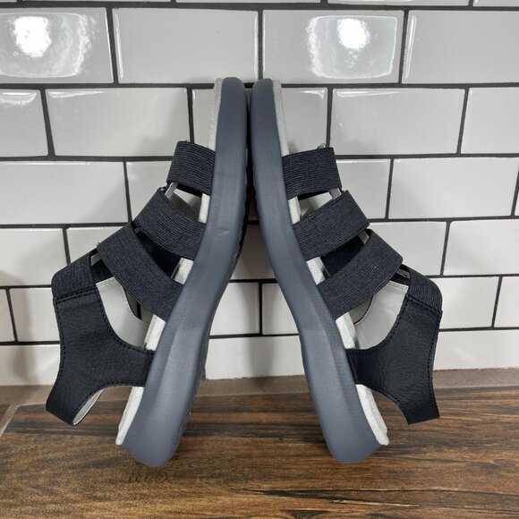 JSport Cara Womens Size 9 Shoes Black Open Toe Lightweight Strappy Wedge Sandals - Picture 5 of 13